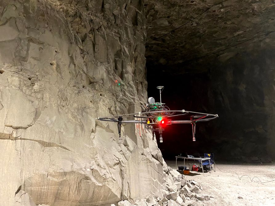 Drone mapping a mine.